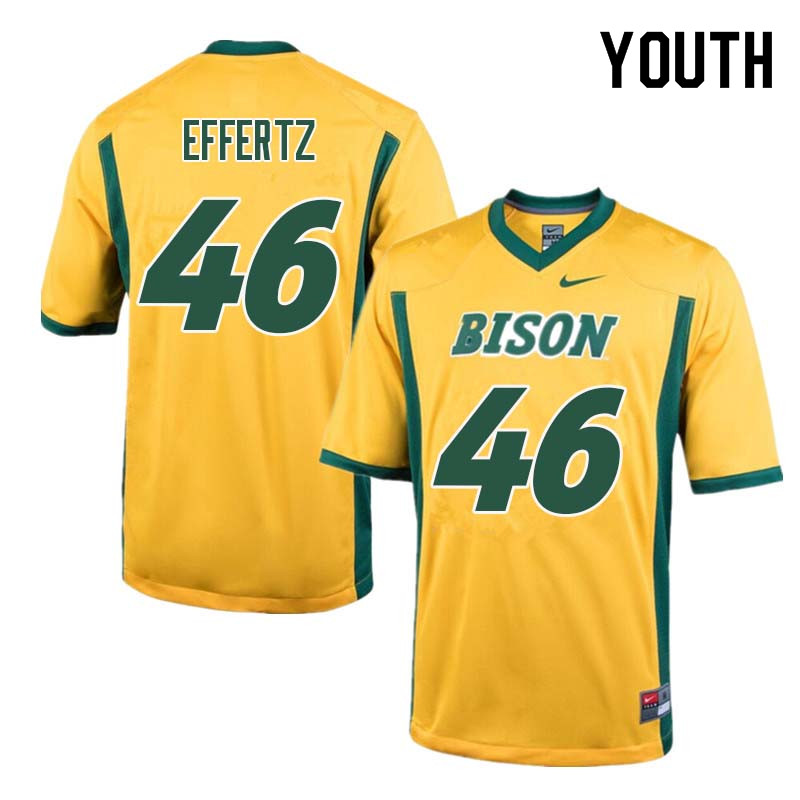 Youth #46 Ross Effertz North Dakota State Bison College Football Jerseys Sale-Yellow